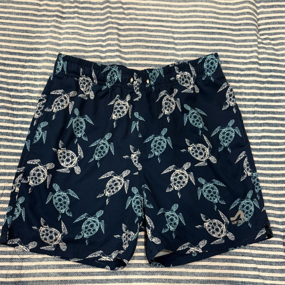 Surf Style Navy/ Blue Turtle swim Trunks